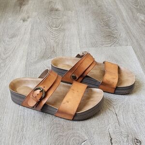 Blowfish Malibu Brown Double Strap Platform Sandals – Size 6.5